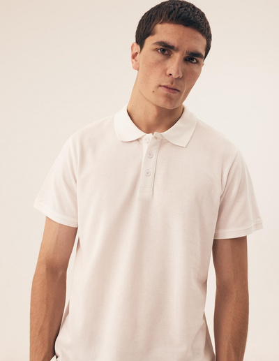 Biała koszulka męska polo HENDERSON 43025 MILE