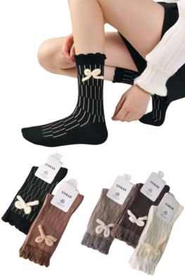 4x Kaszmirowe skarpetki damskie mix LM23-232