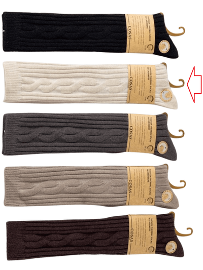 PODKOLANÓWKI DAMSKIE KASZMIROWE BDP8-98 - krem