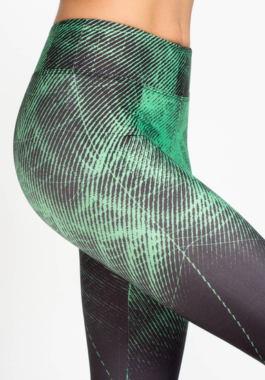 Legginsy sportowe z wyższym stanem - zielony