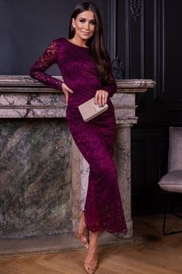 Długa wieczorowa sukienka 789 - bordo