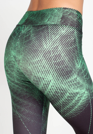 Legginsy sportowe z wyższym stanem - zielony