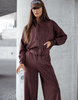 Dres damski z delikatnej wiskozy bluza oversize spodnie z szeroką nogawką 821109