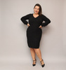 Błyszcząca sukienka z długim rękawem 691 Plus Size