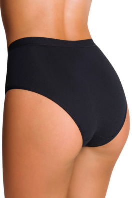 Majtki damskie z wysokim stanem gładkie Emili Soa Czarne