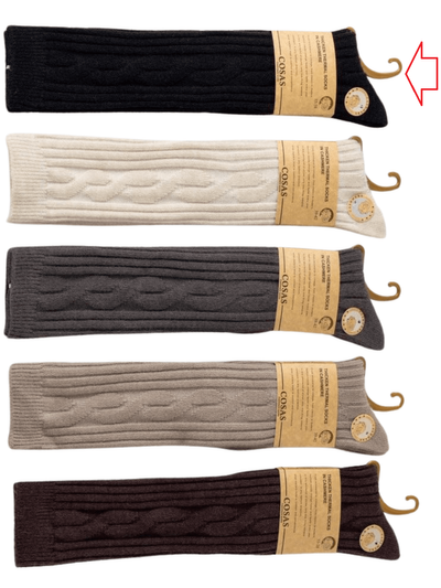 PODKOLANÓWKI DAMSKIE KASZMIROWE BDP8-98 - czarny