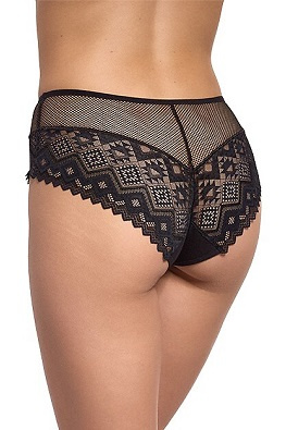 Koronkowe figi damskie z bawełny Gabidar WZ.204 - czarny