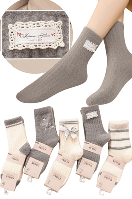 4x Skarpetki damskie kaszmirowe LM18-532