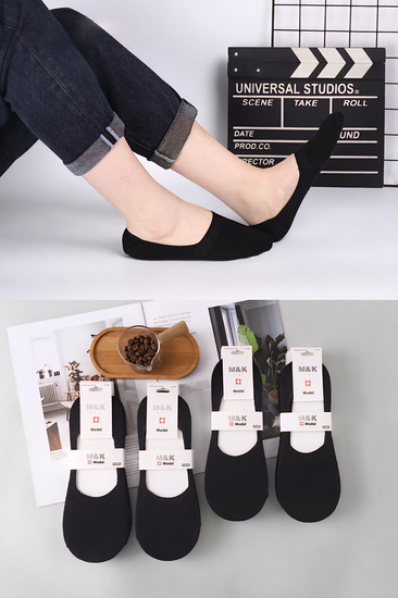 5x Skarpetki damskie stopki czarne M0059