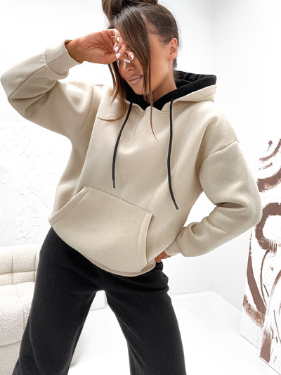 Elegancki komplet dresowy ocieplany VE102 czarny