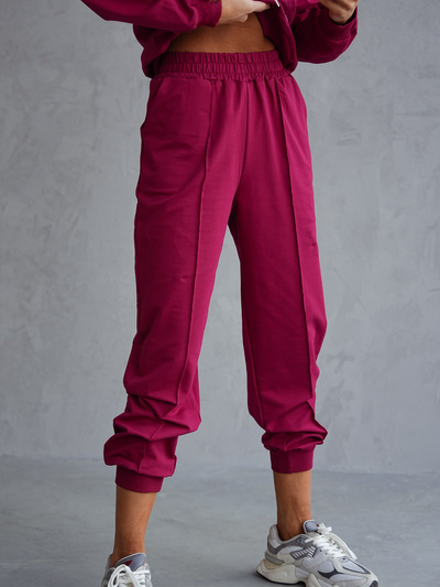 Damski dres bawełniany o klasycznym kroju 82162 - bordo