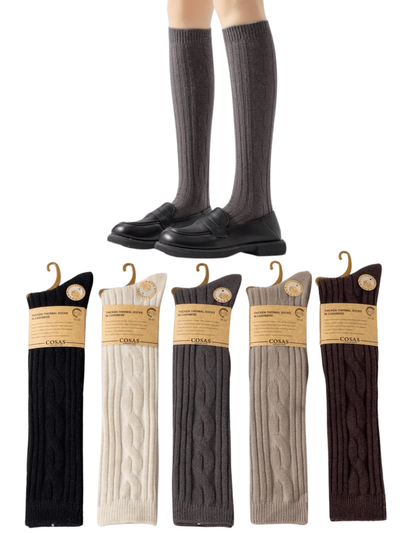 PODKOLANÓWKI DAMSKIE KASZMIROWE BDP8-98 - cappuccino