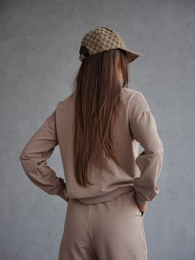 Damski dres bawełniany o klasycznym kroju 82162 - cappuccino