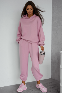 Basicowy dres z delikatnej wiskozy 525 - pudrowy