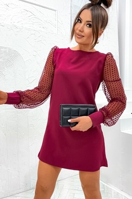 Koktajlowa sukienka z ozdobnymi rękawami 8234 Dancing Circles