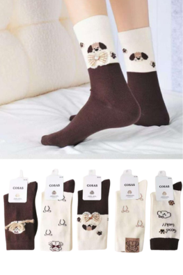 4x Kaszmirowe skarpetki damskie mix wzorów LM23-221