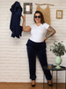 Damski dres welurowy z bluzą na zamek 8216 plus size
