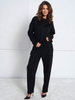Czarny elegancki komplet damski bluzka + spodnie 506