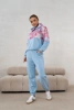Kobiecy komplet dresowy elegancki wiskozowy bluza w kwiaty 821148
