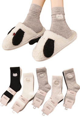 4x Kaszmirowe skarpetki damskie ciepłe LM18-552