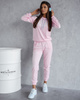 Damski dres welurowy bluza ze stójką 510 - różowy