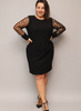 Sukienka PLUS SIZE z szyfonowymi rękawami