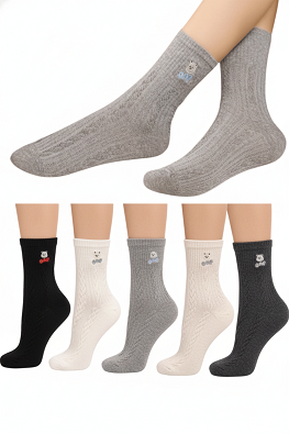 5x Bawełniane skarpetki damskie wzorzyste LM18-385