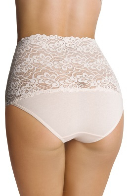 Majtki damskie koronkowe z wysokim stanem Emili Enrica Beżowe