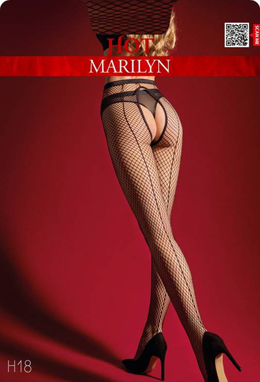 Rajstopy kabaretki z rozcięciem w kroku Marilyn Hot H18