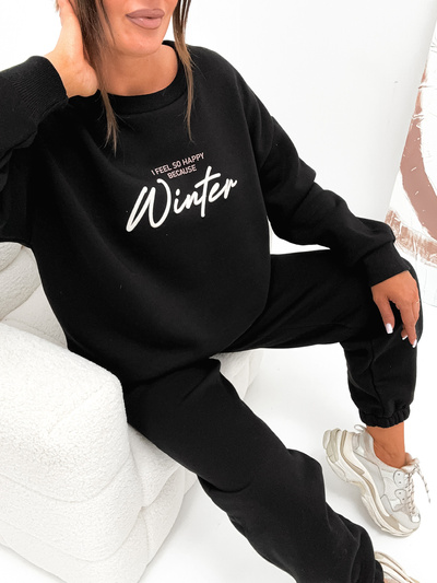 Ocieplany dres damski bawełniany VE105 czarny