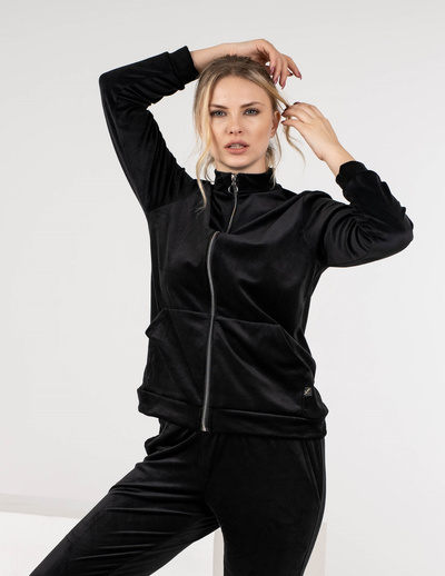 Dres welurowy damski Dagmara - czarny