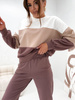 Damski dres bawełniany bluza wkładana przez głowę + spodnie 821113 cappuccino