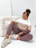 Damski dres bawełniany bluza wkładana przez głowę + spodnie 821113 cappuccino