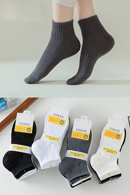 5x Sportowe skarpetki damskie w jednolitych kolorach