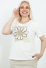 Sabra koszulka damska z motywem stokrotki 24Y09B0117 - beż