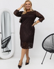 Koronkowa sukienka wieczorowa Plus Size 793 - czekoladowy