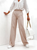 Spodnie damskie dzwony szeroka nogawka eleganckie - beżowy
