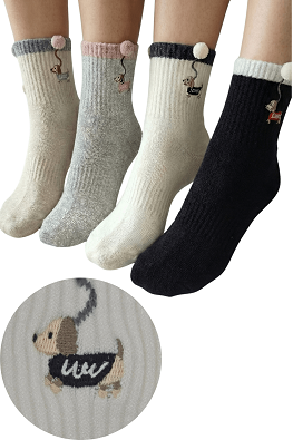 4x Skarpetki damskie kaszmirowe ciepłe LM18-502