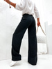 Spodnie damskie dzwony szeroka nogawka eleganckie - czarny