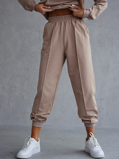 Damski dres bawełniany o klasycznym kroju 82162 - cappuccino