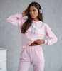 Damski dres welurowy bluza ze stójką 510 - różowy