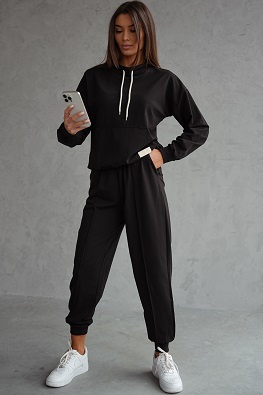 Damski dres bawełniany o klasycznym kroju 82162 - czarny