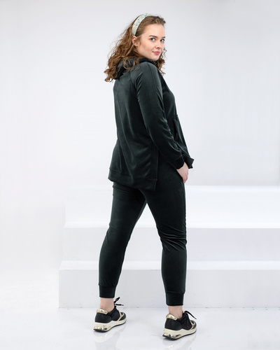 Dres welurowy damski Ewelina - czarny