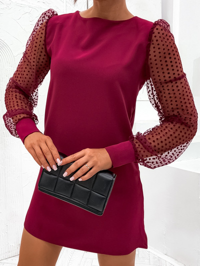 Koktajlowa sukienka z ozdobnymi rękawami 8234 Dancing Circles