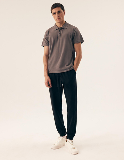 Szara koszulka męska polo HENDERSON 43025 MILE