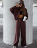 Dres damski z delikatnej wiskozy bluza oversize spodnie z szeroką nogawką 821109