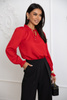 Elegancka bluzka czerwona z żabotem 546 