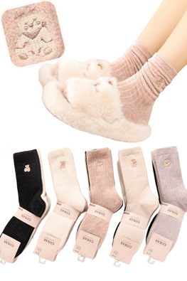 4x Skarpetki damskie kaszmirowe ciepłe LM18-537