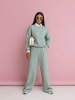 Damski dres z wiskozy bluza wkładana przez głowę + szerokie spodnie 821111 - miętowy