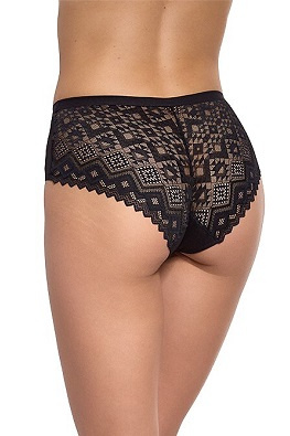 Gabidar czarne pełne figi damskie z koronką z tyłu WZ.206